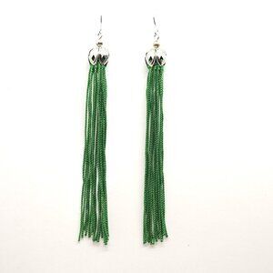 Emerald Fringe Earrings